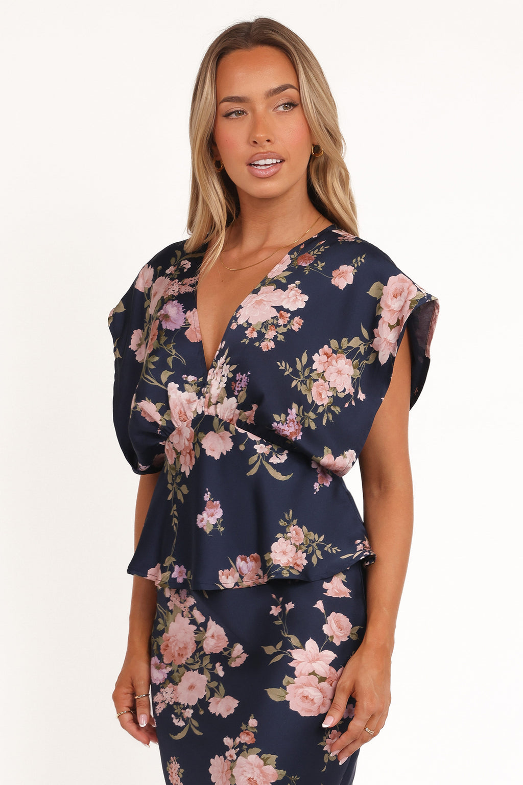 Petal and Pup USA TOPS Ricki Top - Navy Floral