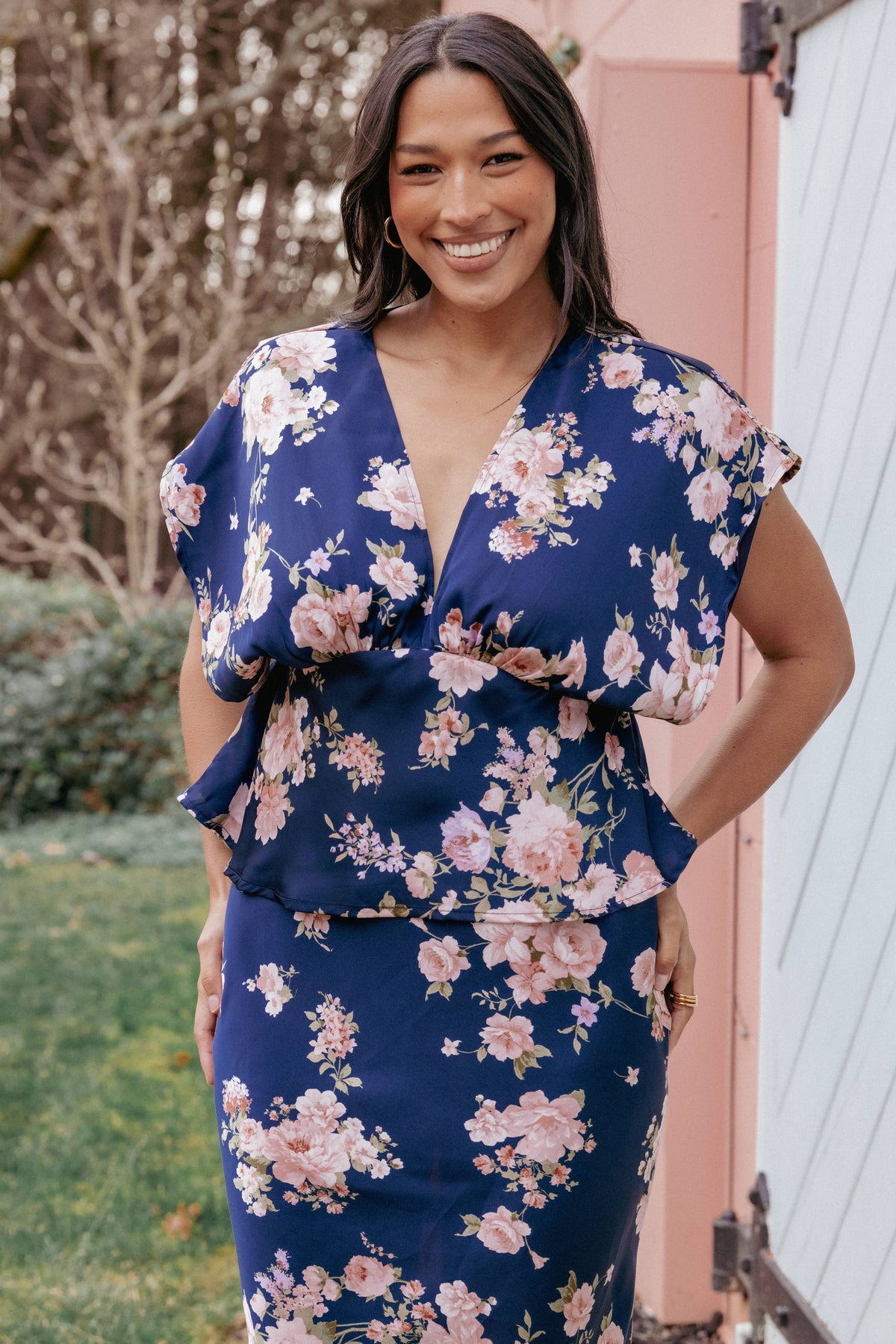 Petal and Pup USA TOPS Ricki Top - Navy Floral