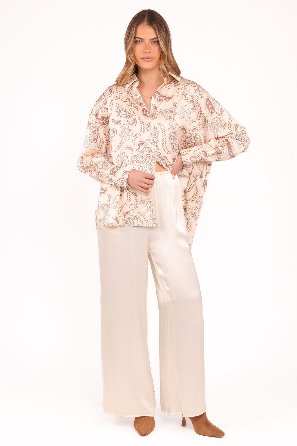 Petal and Pup USA TOPS Rosalie Shirt - Brown Paisley