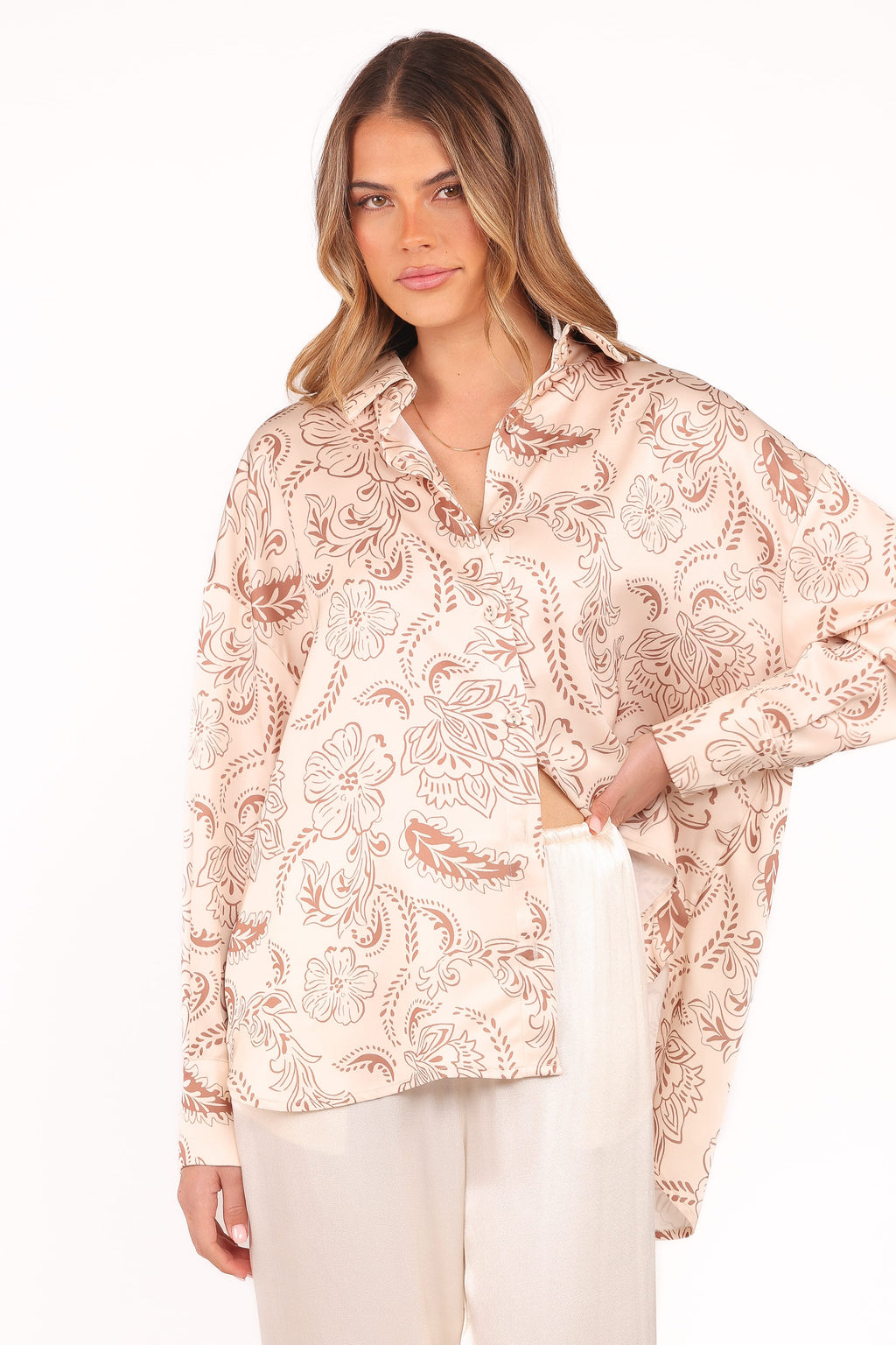 Petal and Pup USA TOPS Rosalie Shirt - Brown Paisley
