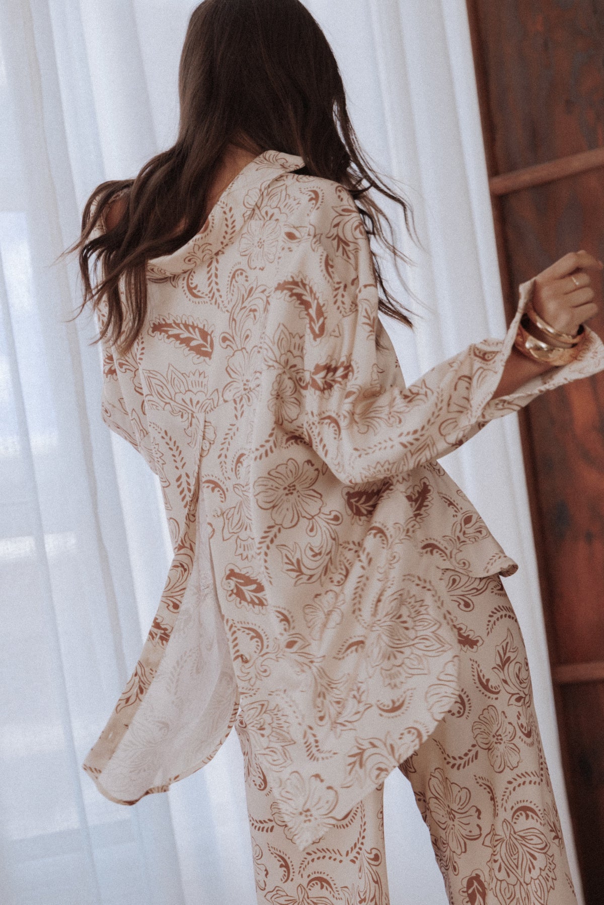 Petal and Pup USA TOPS Rosalie Shirt - Brown Paisley