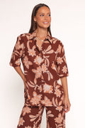 Petal and Pup USA TOPS Samira Short Sleeve Shirt - Orange Floral