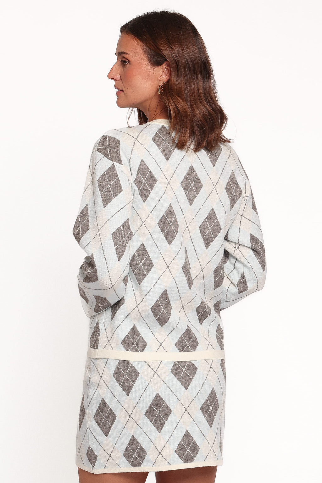 SETS Melissa Sweater Skirt Set - Icy Blue Argyle