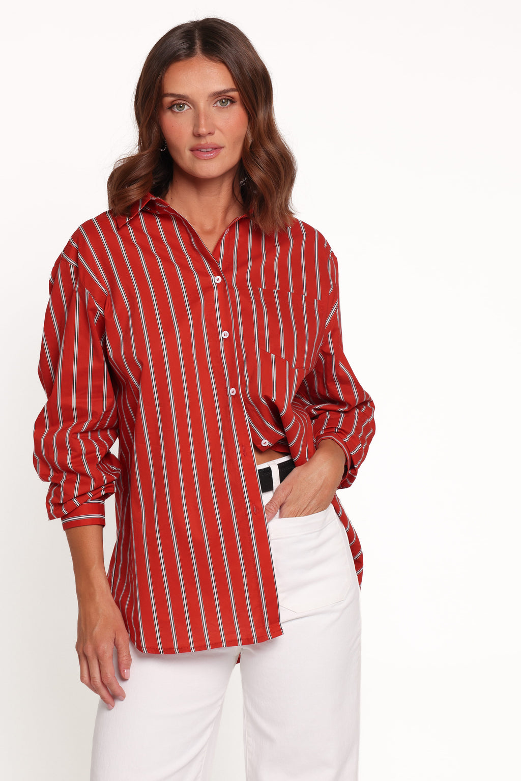 TOPS Palmer Button Down Shirt - Red Stripe