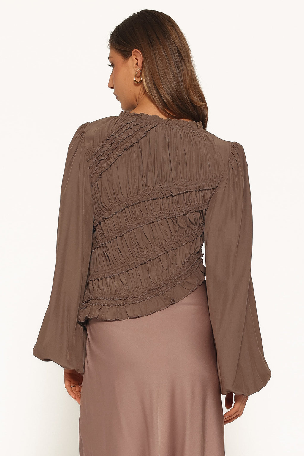 TOPS Romee Ruched Top - Brown