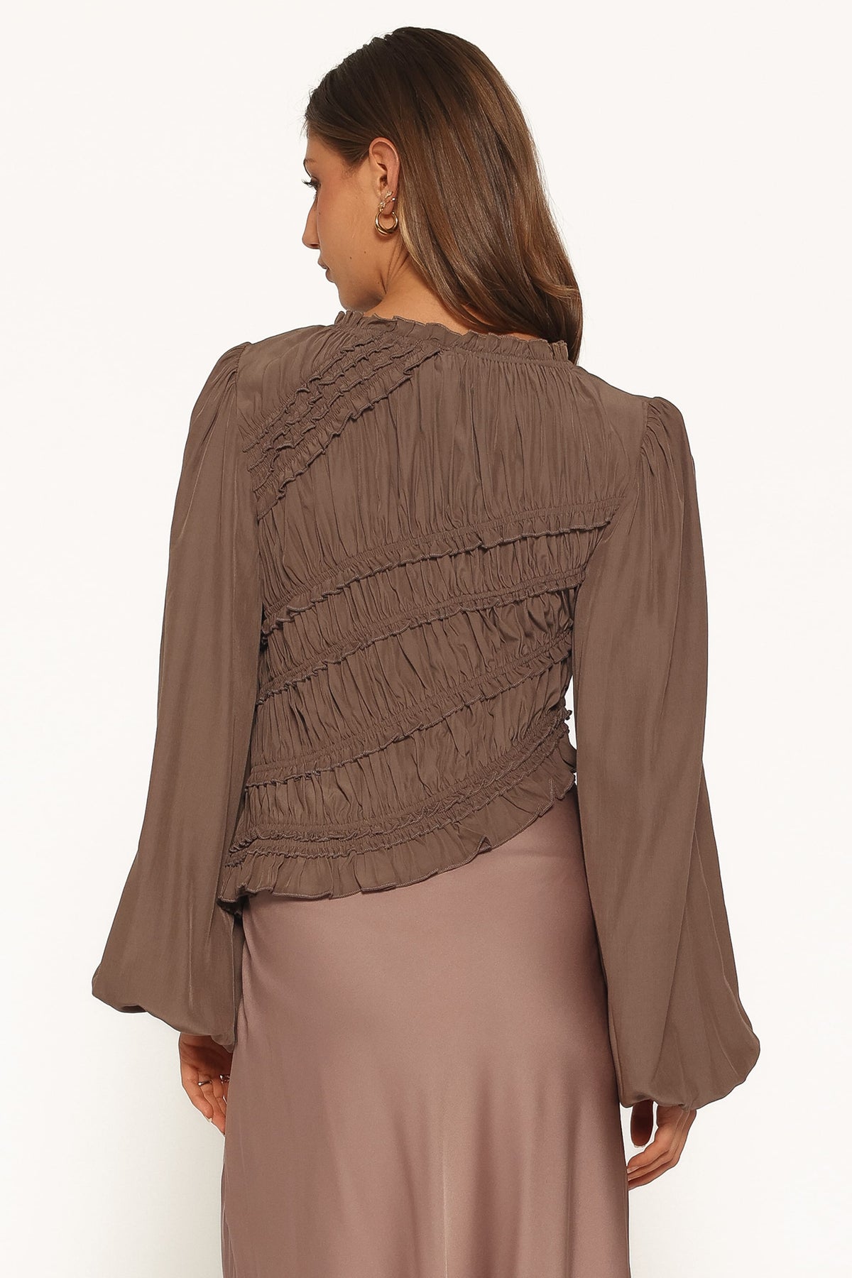 TOPS Romee Ruched Top - Brown